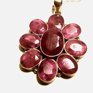 RURY RED STERLING SILVER NECKLACE WITH  STERLING CHAIN